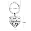 PHOCKSIN I Love You Grandma Text Engraved Lockets Silver Heart