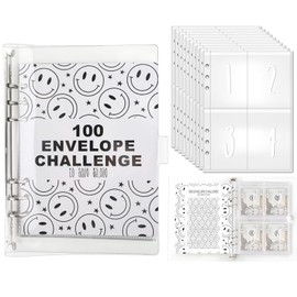 100 Envelope Saving Challenge, A5 Fun Money Saving Book, 5050 Euro Saving Challenge, Budget Planner's Money Saving Folder for Reserve Fund, Planning or Emergencies