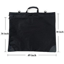 eageus Art Portfolio Case 38 x 49 inches, Waterproof Nylon Large Art Portfolio Bag Artist Canvas Carrying Bag with Soft-sided Shoulder Straps, Black Art Storage Folder for Artwork Organization