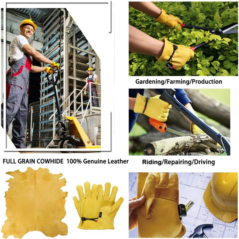 OLSON DEEPAK Leather Working Gloves for Gardening,Thornproof Gardening Gloves for