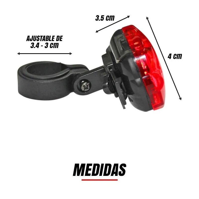 Lampara Trasera Para Bicicleta 5 Leds Luz Roja