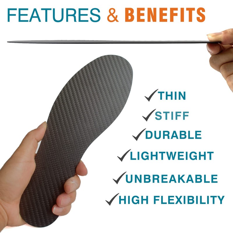 Carbon Fiber Insole, Rigid Insert for Foot Arthritis,Mortons Toe,Turf Toe,Hallux