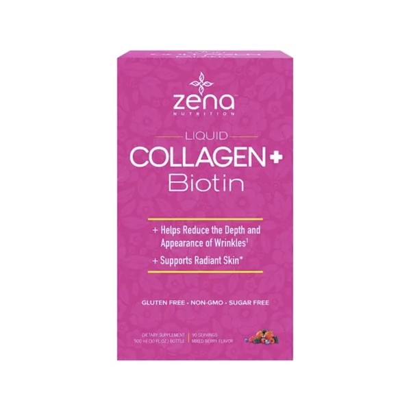 Zena Nutrition Colageno + Biotina Liquida 900ml 30oz Sabor Sin