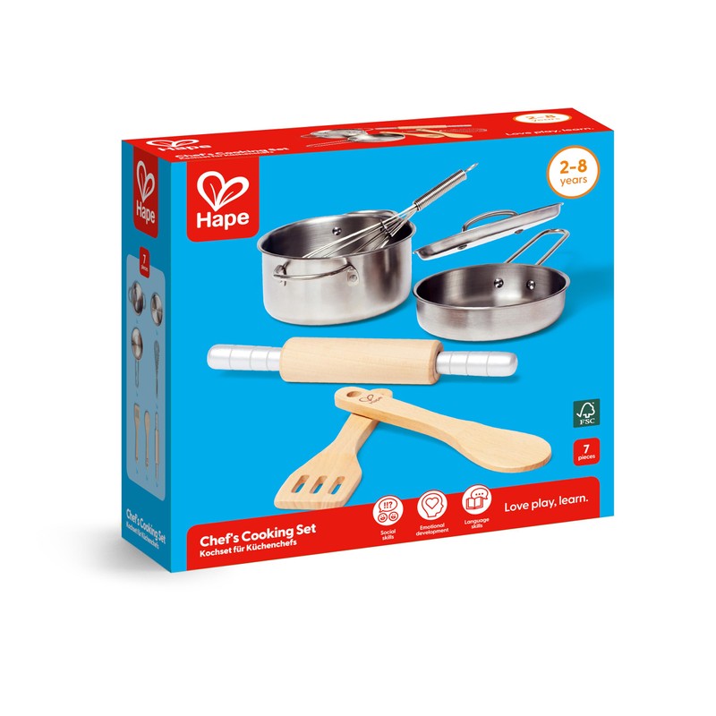 Hape Kit Cucina |In legno e metallo | Con utensili