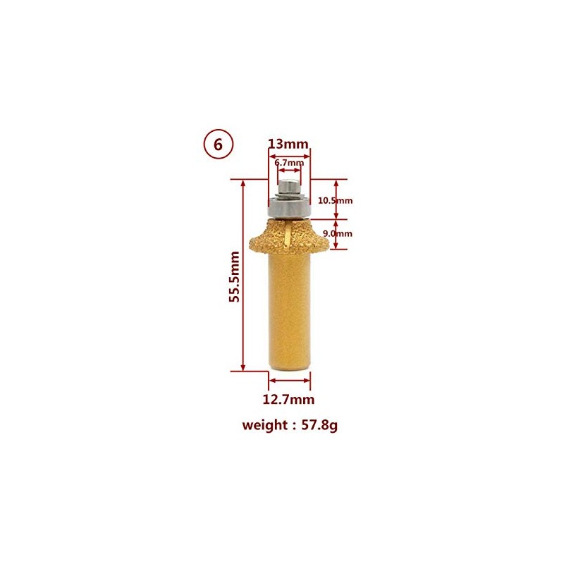 SUPERTOOL Electroplated Diamond Stone Marble Grinding Edge Router Bit 1/2"