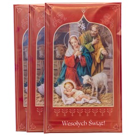 Original Oplatki Christmas Wafers from Poland | Embossed with Traditional Designs | Three Envelopes with 3 Wafers Each | Total of 6 White Wafers and 3 Pink for Pets | Catholic Eastern European Holiday Tradition