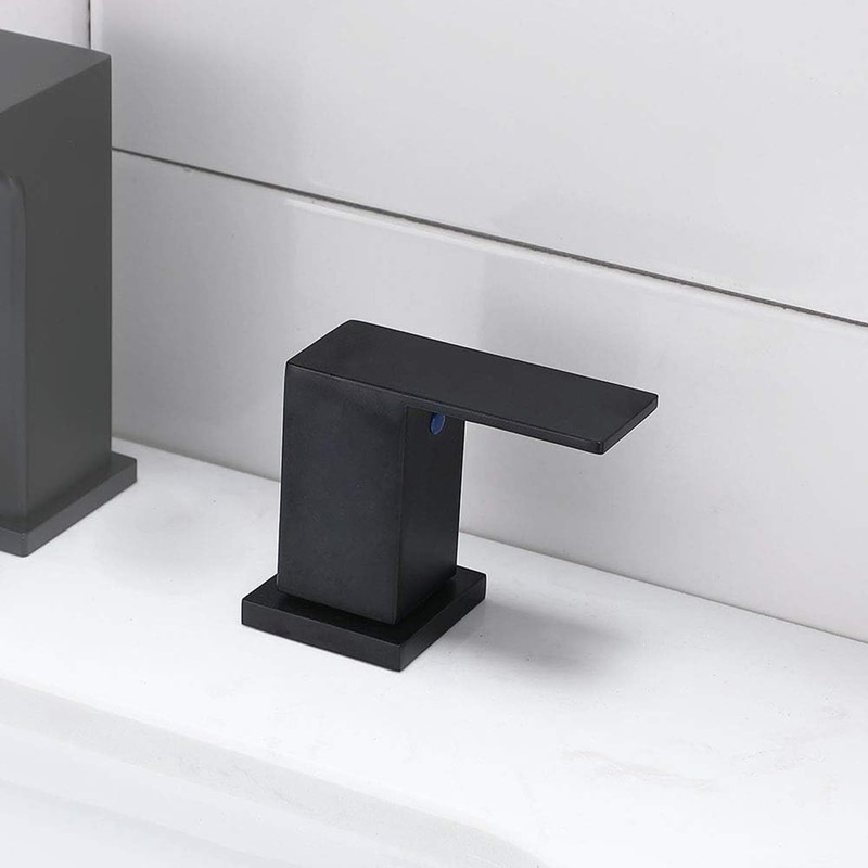 VCCUCINE Black Bathroom Faucet 3 Hole, 8 Inch Widespread Bathroom