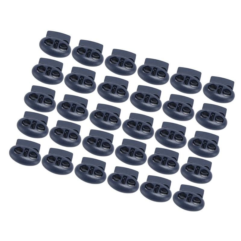 30pcs Metal Cord Lock End Toggle Double Hole Spring Stopper