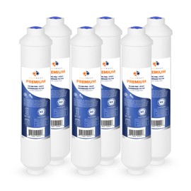 Aquaboon T33 Inline Carbon Filter - 1/4 Inline Water Filter for Refrigerator T33 Inline Ro Post/Granular Activated Carbon (GAC) Polishing Water Filter Cartridge for Reverse Osmosis System 6-Pack