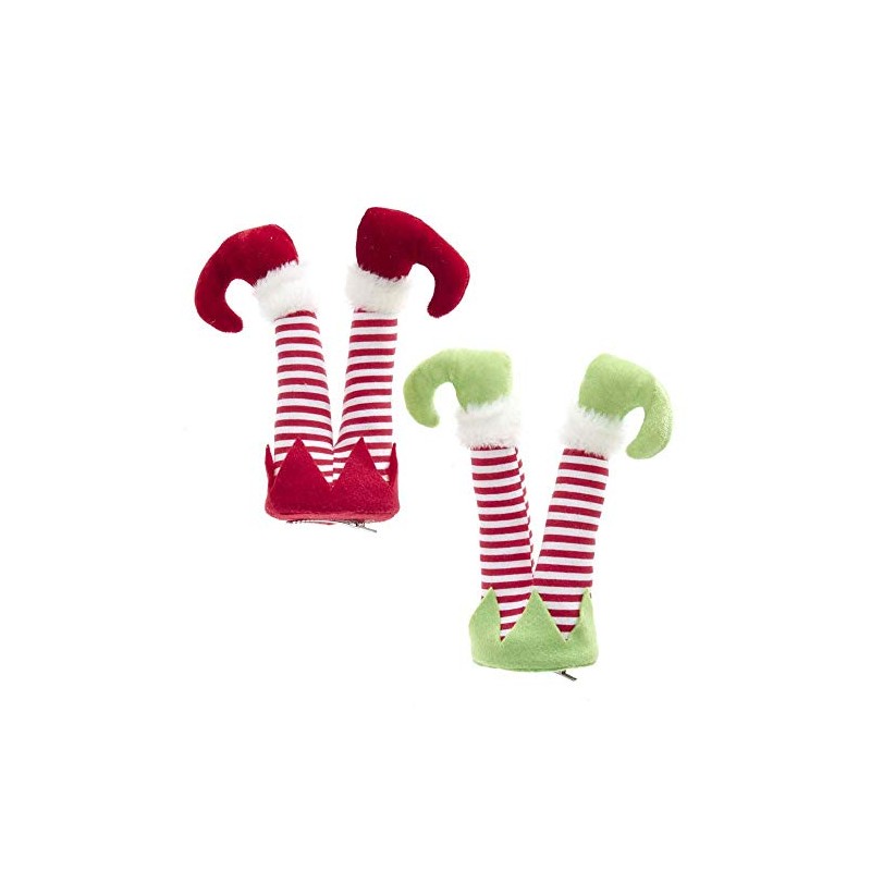 Kurt Adler Elf Legs Clip Ornaments 8.5 Inch 2 Assorted