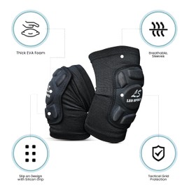 Leo Sports Knee Pads for Men & Women Thick Sponge Lightweight Anti-Slip Protective Gear for Volleyball, Football,Yoga,Tennis,Running Cycling Workout Climbing wrestling Knee Support