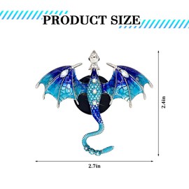 HZEL 2PCS Bling Dragon Car Air Vent Clip, Shiny Crystal Rhinestone Alloy Vehicle Outlet Clamp Decor, Diamond Cute Automotive Air Conditioning Clip, Universal for Most Vehicles (Blue)