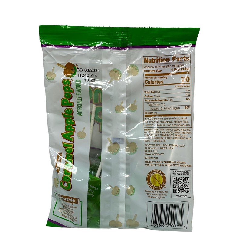 Tootsie Caramel Apple Pops Green 3.75 oz (Pack oF 3)…