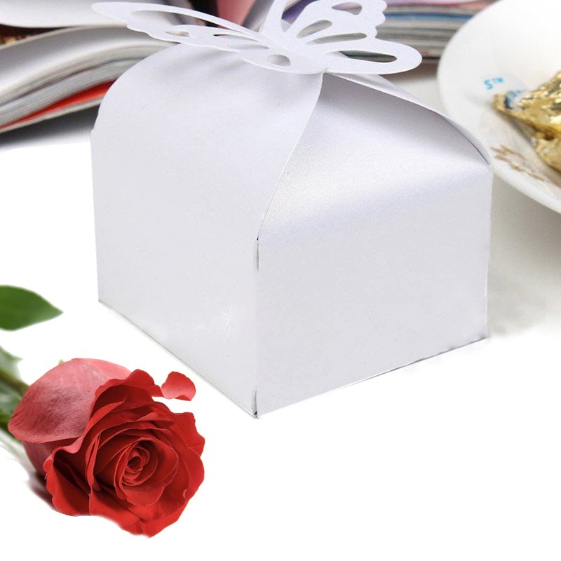 Pack of 50 Butterfly Candy Boxes, Butterfly Gift Box, Small,