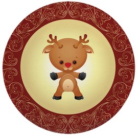 2.25 Inch Button Christmas Cuties Rudolf the Red Nose Reindeer
