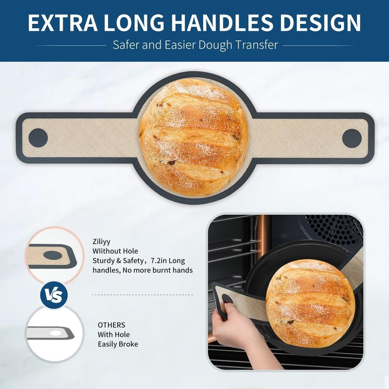 2 Pcs Silicone Bread Sling for Dutch Oven Liners Silicone