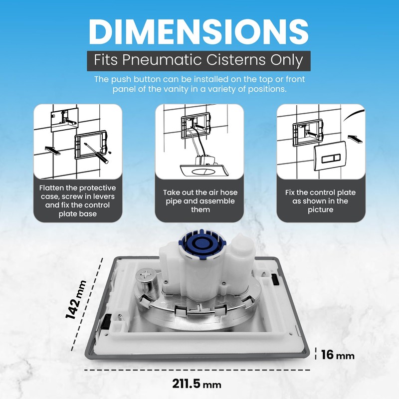 Excel Home Toilet Flush Button Replacement - Dual Button Toilet