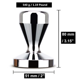 Coffee Tamper Press Chromed (51mm / 2")