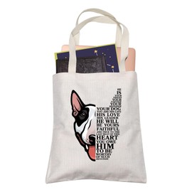 Bull Terrier Lover Dog Gift He is Your Friend Your Partner Shopping Bag Women English Bull Terrier Tote Bag, He is Your Friend, One Size