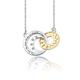 bobauna Moon of My Life My Sun and Stars Puzzle Keychain Set Game of Thrones Inspired Jewelry Gift for Couples Best Friends (Moon Sun Stars Necklace)