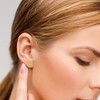 Gold Bubble Initial Letter Stud Earrings for Women Cubic Zirconia
