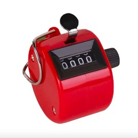 Replax Counter Tally 4 Digit RED Hand Held Clicker for Palm Golf People Counting Tasbeeh Club