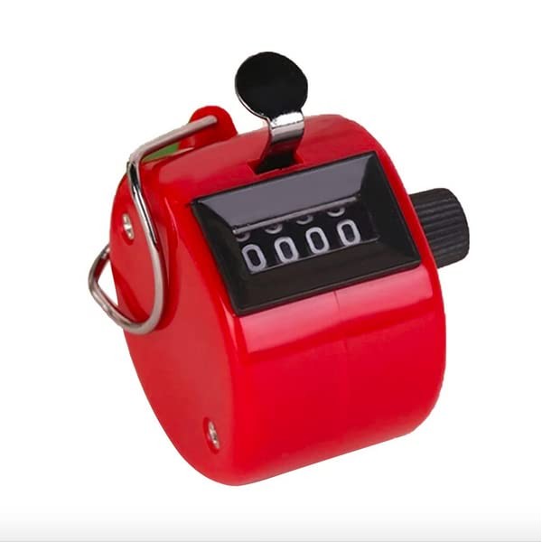 Replax Counter Tally 4 Digit RED Hand Held Clicker for