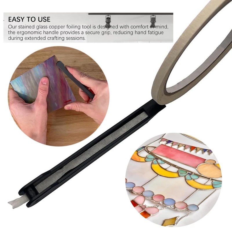 2Pcs Stained Glass Foiling Tool Kit, Copper Foiling Supplies with
