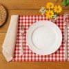 Robust red chequered cotton placemat in chequered vichy pattern with