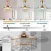 DuMaiWay 30" Golden Chandelier Ceiling Fan with Light Crystal Modern