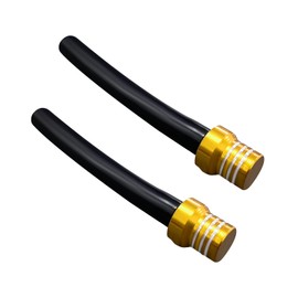 Augeny 2 PCS Breather Hose Gas Fuel Tank Cap, CNC One Way Tank Valve Vent Tube with Aluminum Breather Valve, Universal for ATV Quad CRF YZF RMZ KLX DRZ Pit Dirt Bike Motorcycle (Yellow)