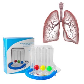 Respiratory Exerciser, Breathing Exercise Device Deep Breathing Exerciser Measurement System for Comprehensive Respiratory Fitness (3 Balls)