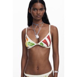 Desigual Women's Bikini Top, White, L