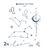 MEGA TATTOO 12 types of constellation tattoo stickers (choose 1), 2 pieces, Leo Leo / MEGA TATTOO 별자리 타투스티커 12종(택1), 2개, Leo 사자자리