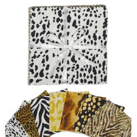 Soimoi Animal Skin Print Precut 5-inch Cotton Fabric Quilting Squares Charm Pack DIY Patchwork Sewing Craft
