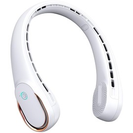 FrSara Neck Fan, Portable Personal Fan Strong Wind, 5200mAh, Air Volume,360° Cooling, No Hair Twisting, Air Volume On 2 Sides, Non-Slip, Quick Charge, Long Use Time, Gift for Father, Dad, Women