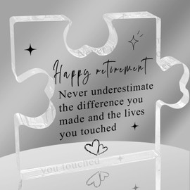Ggjgrpx Decorative Sign - Retirement Keepsake for Women Coworkers & Men Friends, Acrylic Puzzle Sign, 3 x 4.7 inches