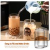 Glass Cups with Lids and Straws 6pcs, 16oz-DWTS Cute Tumber,Beer