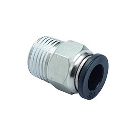 HongBoW Hardware 10 Pcs/Pack Pneumatic Male Straight PC-3/8-N03 Push to Connect Fittings 3/8" Tube OD x 3/8 NPT (Male Thread Dimension: 0.675“)