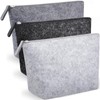 Pack of 3 Felt Cosmetic Bags for Plotting Large Size