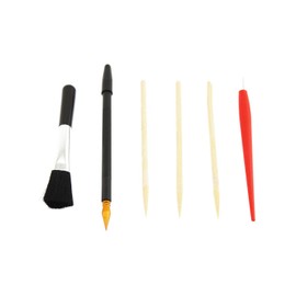Olive-G Scratch Pen Bamboo Skewer Brush Set of 4 Sticks Scraper Scratch Art