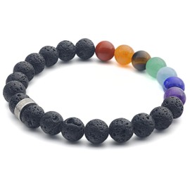 LAVISA Gemstone Bracelet - Genuine Natural Stone Beads | Crystals, Healing Stones | One Size Unisex, Gemstone