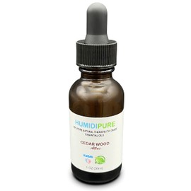 HUMIDIPURE Aromatherapy Cedar (1oz). Pure Essential Oil, Therapeutic Grade, Natural Scent, Natural Healing, for Diffusers and Humidifiers; Humidipure Humidifier Additive Concentrate Compatible