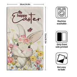 Giwawa Happy Easter Hand Bath Towel Set of 2 Rabbit Floral Fingertip Towels Spring Holiday Decorative Washcloths for Guest Hotel Spa Gym Sport