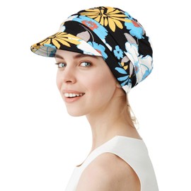 Alnorm Super Soft Breathable Bamboo Floppy Hat Oversized Baseball Cap for Women, White Blue