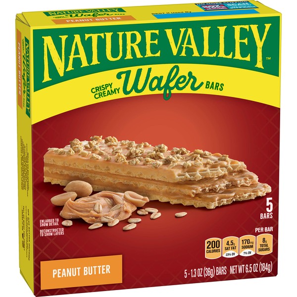 Nature Valley Crispy Creamy Wafer Bars Peanut Butter, 5 ct, 6.5 oz