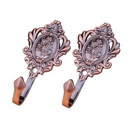 Ipetboom Antique Brass Curtain Hooks Vintage Drapery Hooks Pair Zinc Alloy for Room Decor