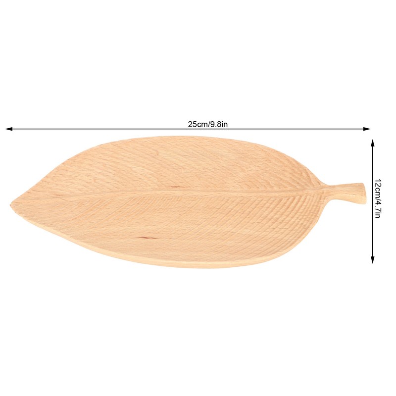 Leaf Shape Wood Plate Storage Trays Tea Tray Dessert Dinner