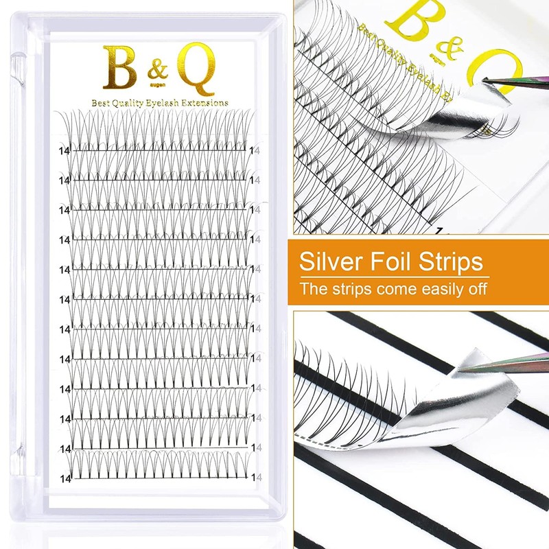 Ready-to-Use Fan Eyelash Extension 3D-0.07C-10-14MIX Eyelash Fans, Soft Eyelashes, 3D