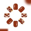 24 Pcs Fall Press on Nails Short Square Orange Fake
